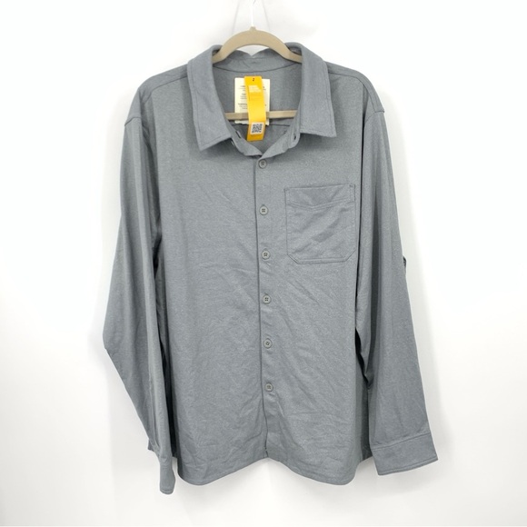 Duluth Trading Men Size XL Shirt Button Down Top Long Sleeve Gray Powercord - Picture 1 of 8